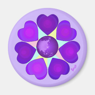 Pastel colours & purple hearts beating magnet