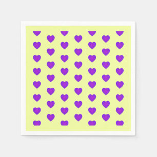Pastel colours & purple hearts beating napkin