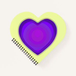 Pastel colours & purple hearts beating notebook