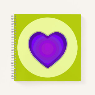 Pastel colours & purple hearts beating notebook