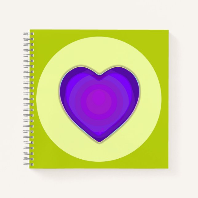 Pastel colours & purple hearts beating notebook (Front)