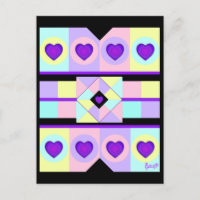 Pastel colours & purple hearts beating