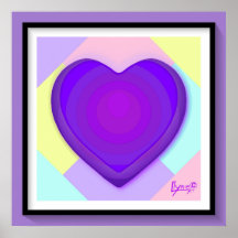 Pastel colours & purple hearts beating