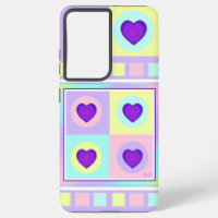 Pastel colours & purple hearts beating