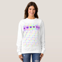 Pastel colours & purple hearts beating