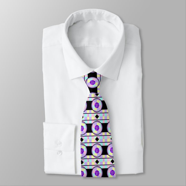 Pastel colours & purple hearts beating tie (Tied)