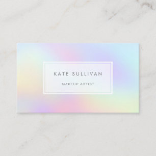 •pastel colours rainbow makeup artist business card