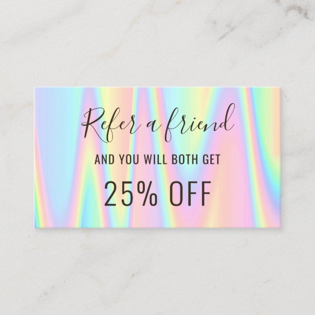 pastel colours referral card (Front)