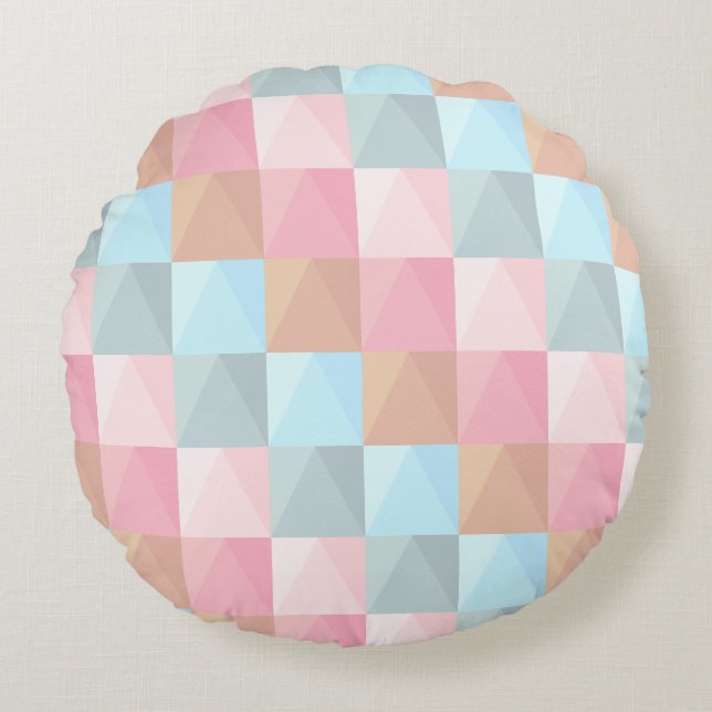 Pastel colours round cushion (Front)