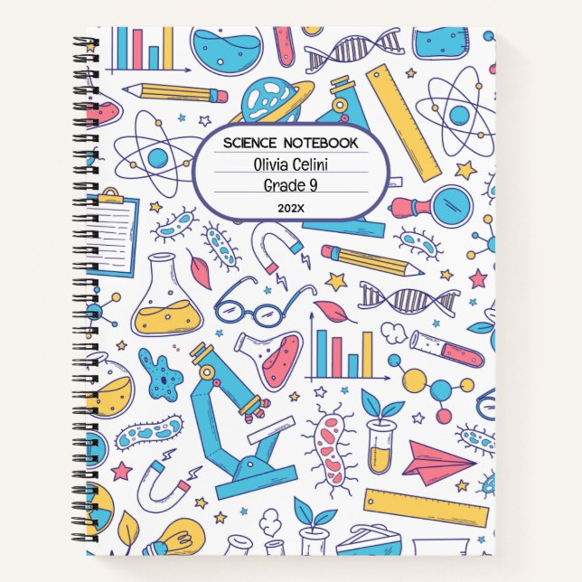 Pastel Colours, Simple Illustrative Style Notebook (Front)