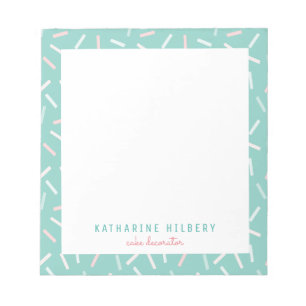 Pastel Colours Sprinkles Mint Green Notepad