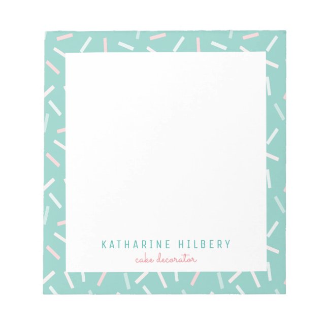Pastel Colours Sprinkles Mint Green Notepad (Front)