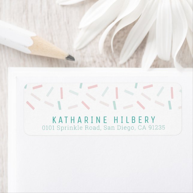 Pastel Colours Sprinkles White Address Return Address Label (Insitu)