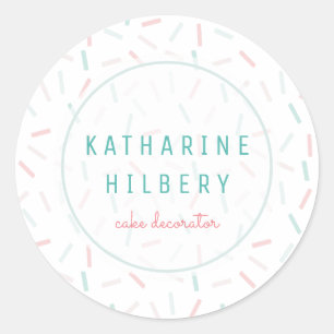 Pastel Colours Sprinkles White Classic Round Sticker