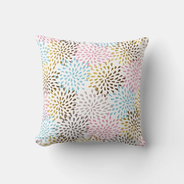 Pastel colours starburst pattern cushion (Front)