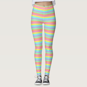 Pastel Colours Striped Leggings