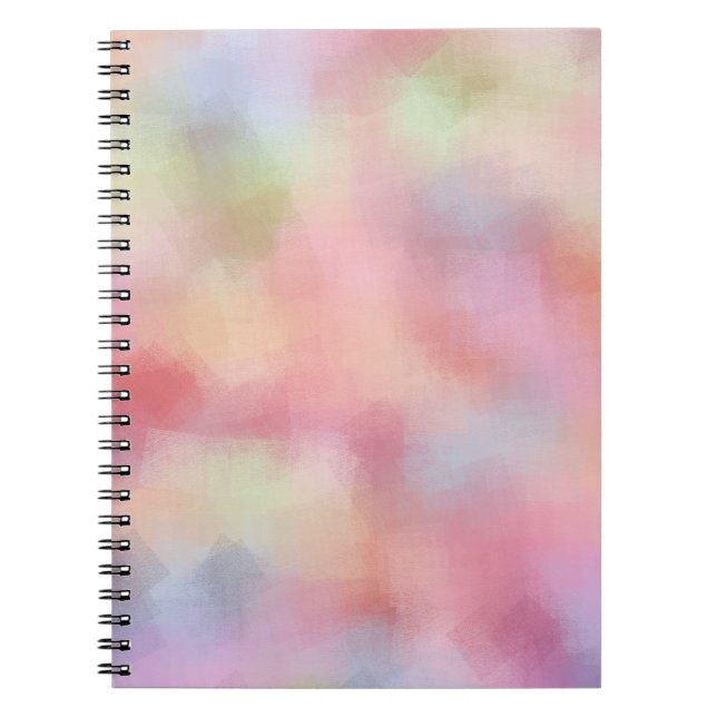 Pastel Colours Template Modern Red Pink Yellow Notebook (Front)