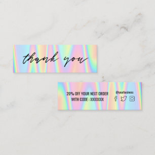 pastel colours thank you mini business card