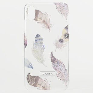 Pastel colours tribal feathers pattern iPhone XS max case