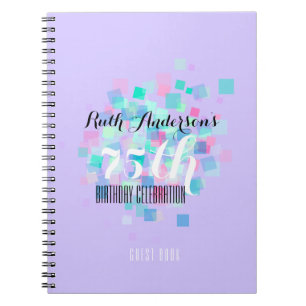 Pastel Colours V 75th Birthday Party Guest Book