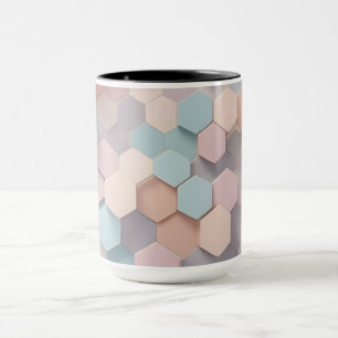 Pastel colours - Visual pattern of hexagons  Mug