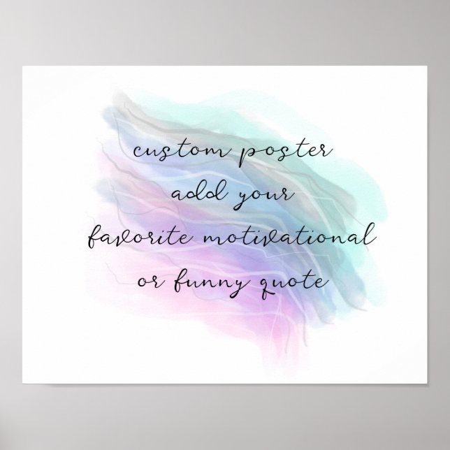 pastel colours watercolor design add a quote poster (Front)