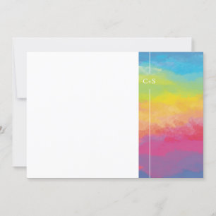 Pastel colours watercolor rainbow invitation