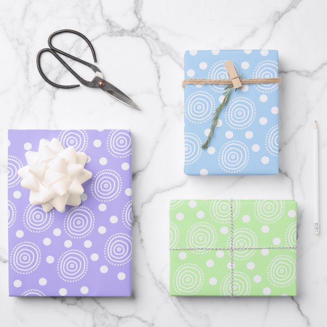 Pastel Colours with Circles Wrapping Paper (Front)