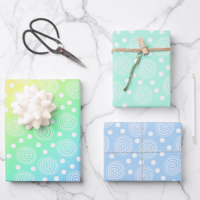 Pastel Colours with Circles Wrapping Paper (Front)