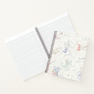 Pastel Confetti Baby Shower Pattern   Soft Pink Bl Notebook