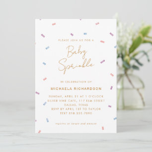 PASTEL CONFETTI BABY SPRINKLE MODERN MINIMAL INVITATION