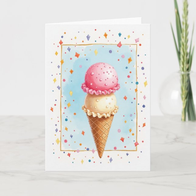 Pastel Confetti Birthday Card (Front)
