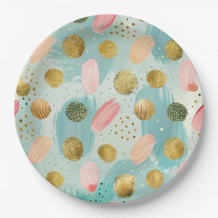 Pastel Confetti Glitter Abstract Pattern (2) Paper Plate