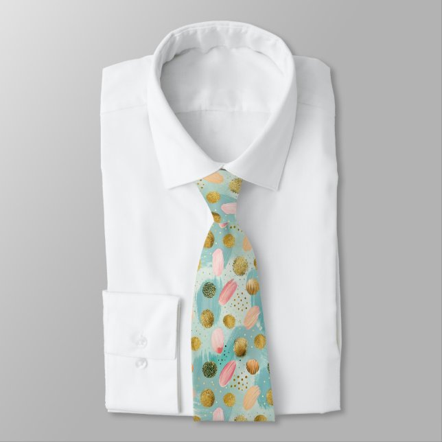 Pastel Confetti Glitter Abstract Pattern (2) Tie (Tied)