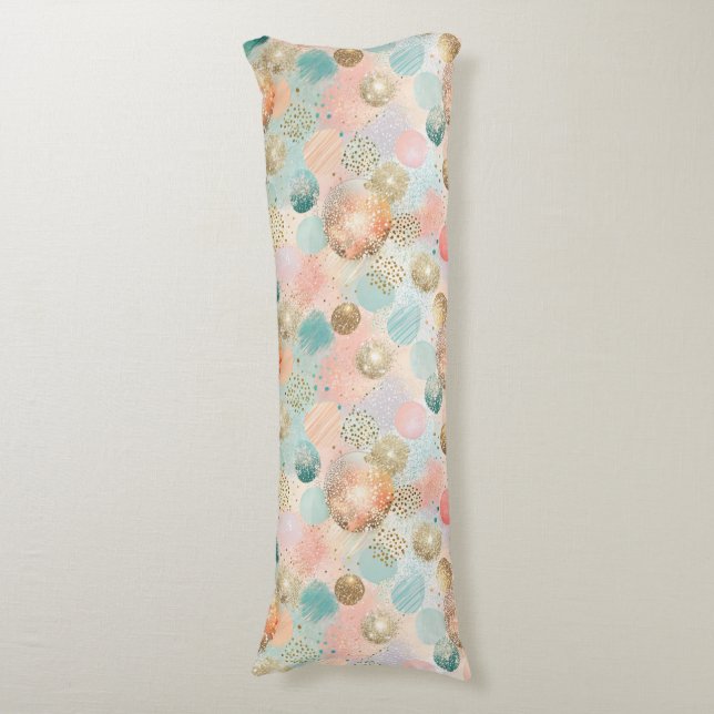 Pastel Confetti Glitter Abstract Pattern Body Cushion (Front Vertical)