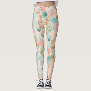 Pastel Confetti Glitter Abstract Pattern Leggings