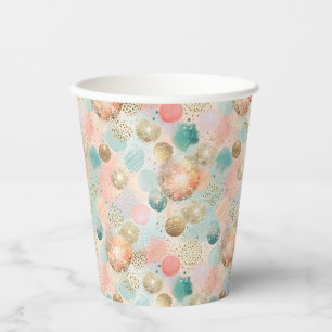 Pastel Confetti Glitter Abstract Pattern Paper Cups