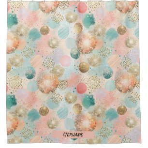 Pastel Confetti Glitter Abstract Pattern Shower Curtain