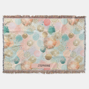 Pastel Confetti Glitter Abstract Pattern Throw Blanket