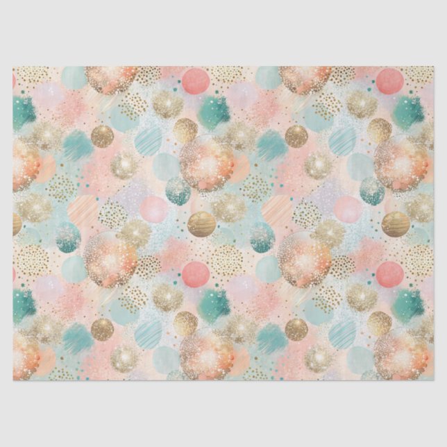 Pastel Confetti Glitter Abstract Pattern Tissue Paper (Front)