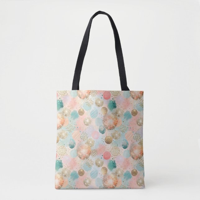 Pastel Confetti Glitter Abstract Pattern Tote Bag (Front)