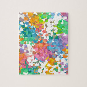 Pastel Confetti Hearts Jigsaw Puzzle