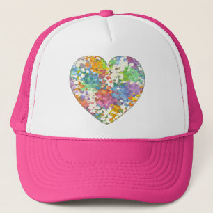 Pastel Confetti Hearts Trucker Hat