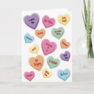 Pastel Conversation Candy Hearts Valentine’s Day  Card