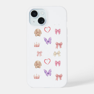 Pastel Coquette Bow Bunny Butterfly Cute Pink Aest iPhone 15 Case