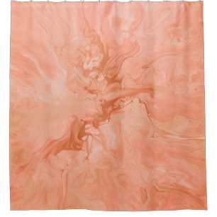 PASTEL CORAL ABSTRACT ILLUSTRATION SHOWER CURTAIN