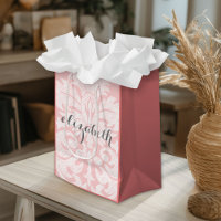 Pastel Coral and Grey Damask Suite for Women