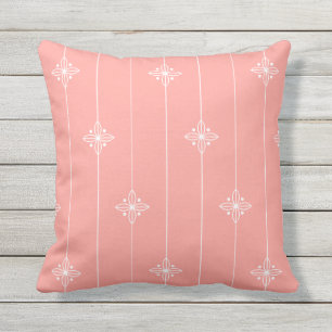 Pastel Coral Colour Floral Pattern Cushion