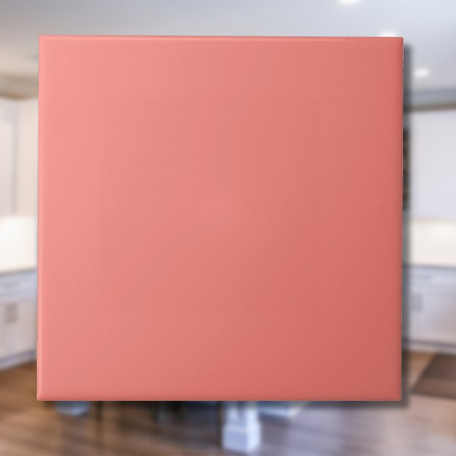 Pastel Coral Pink Solid Colour | Classic | Elegant Ceramic Tile (Creator Uploaded)
