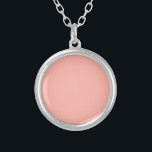 Pastel Coral Reef Solid Colour | Classic | Elegant Silver Plated Necklace<br><div class="desc">Pastel Coral Reef Solid Colour | Classic | Elegant | Trendy | Stylish | Gift</div>